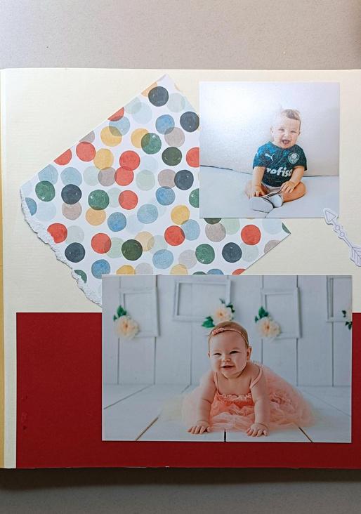 album fotografico bimbi creativo scrapbooking calligrafato e decorato a mano