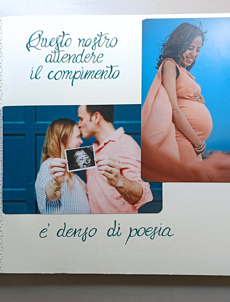 album fotografico nozze creativo scrapbooking calligrafato e decorato a mano