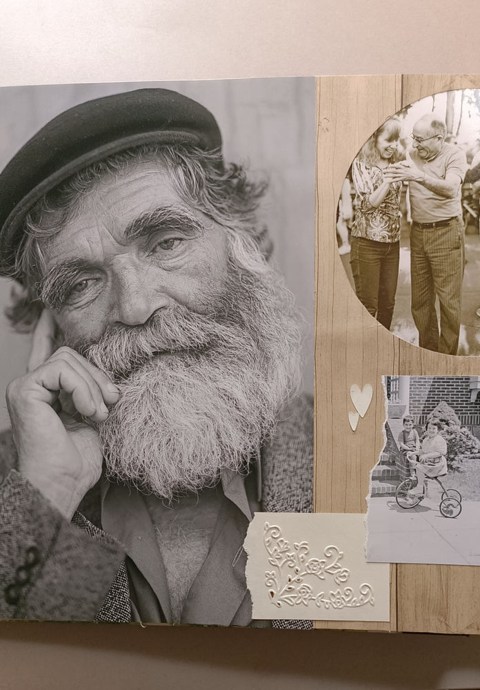 album fotografico creativo scrapbooking ricostruzione albero genealogico storia familiare calligrafato e decorato a mano