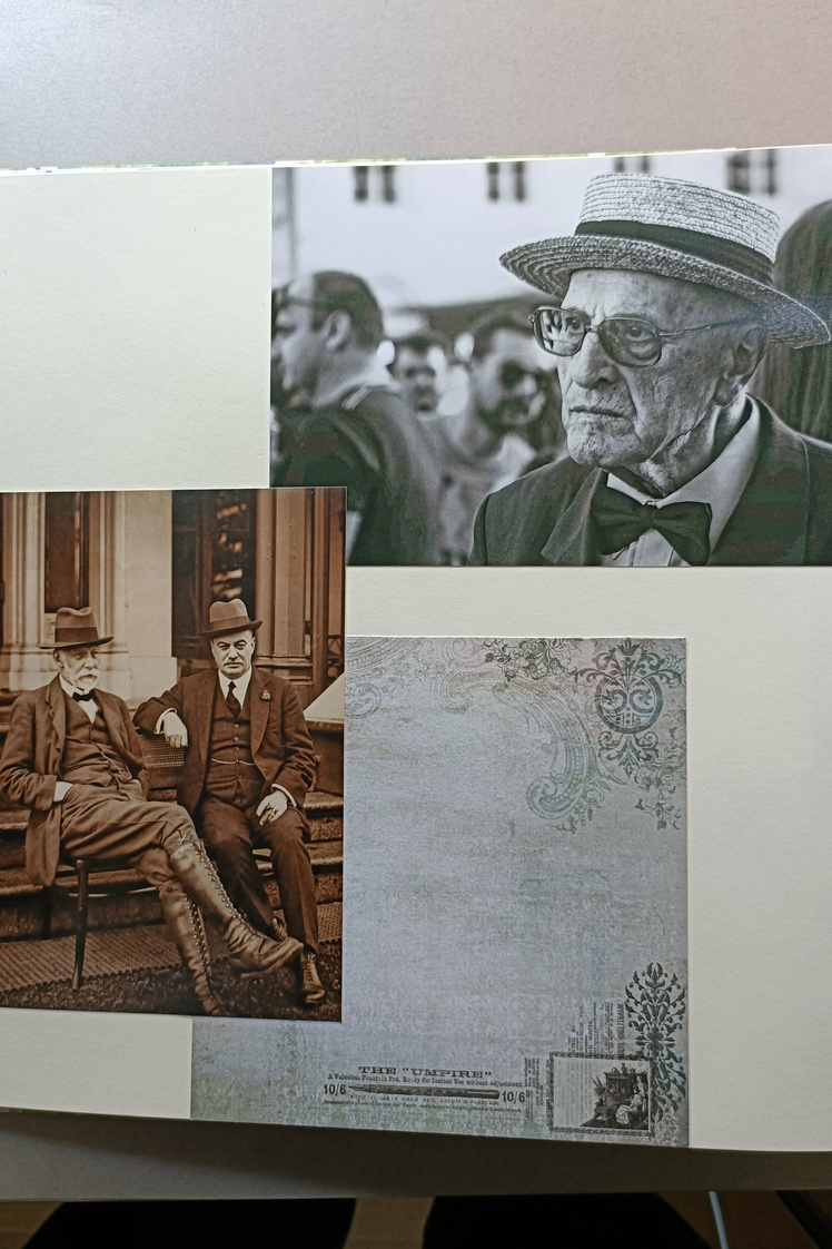 album fotografico creativo scrapbooking ricostruzione albero genealogico storia familiare calligrafato e decorato a mano