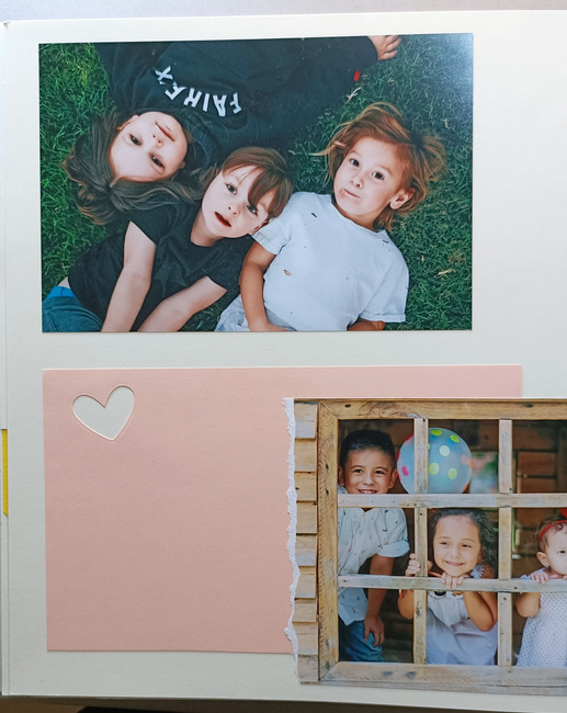 album fotografico bimbi creativo scrapbooking calligrafato e decorato a mano